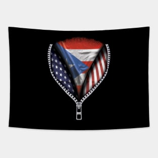 Puerto Rican Flag  Puerto Rico Flag American Flag Zip Down - Gift for Puerto Rican From Puerto Rico Tapestry