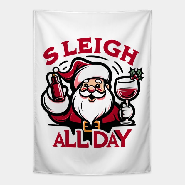 Sleigh All Day Tapestry by MZeeDesigns