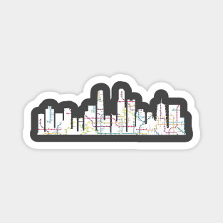 guangzhou city skyline subway map silhouette Magnet