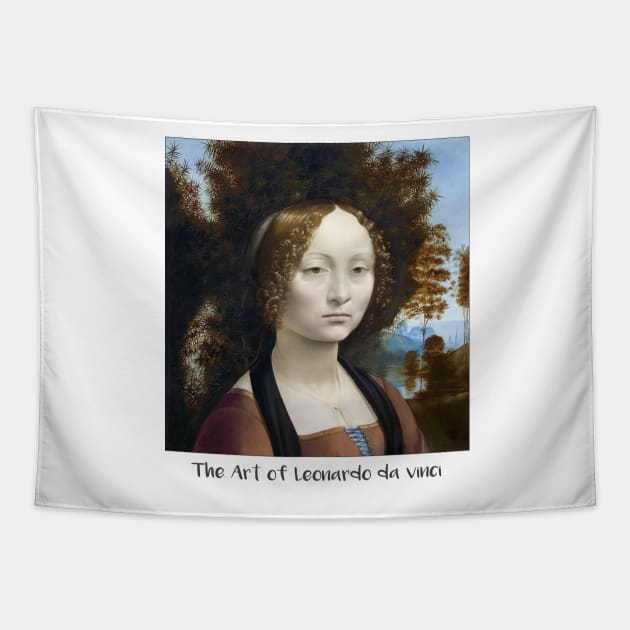 Leonardo da Vinci Renaissance artist painting Tapestry by PlanetMonkey