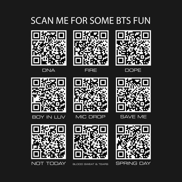 Scan to play BTS songs - Bts - T-Shirt | TeePublic