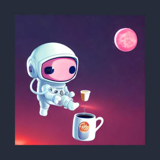 Cute Astronaut and Coffee T-Shirt