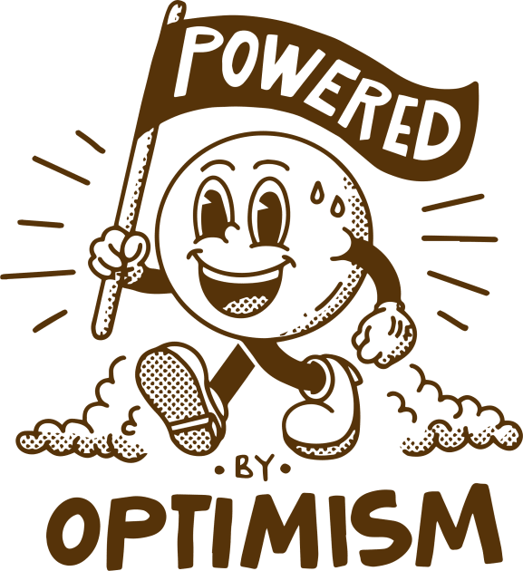 Powered by optimism Kids T-Shirt by Marie Smth