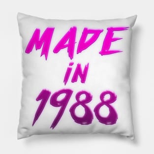 Made In 1988 - Birthday Typography Gift Pillow