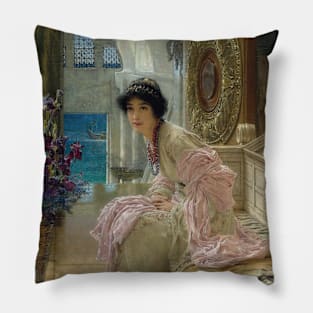 Watching And Waiting by Lawrence Alma-Tadema Pillow