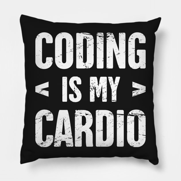 Coding Is My Cardio - Funny CS Software Developer Design Pillow by MeatMan