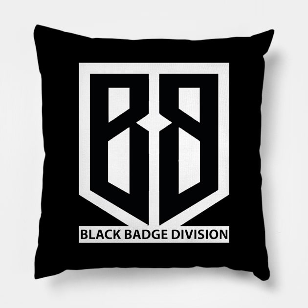 Black Badge Division Pillow by pasnthroo