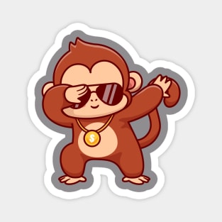 Cool Monkey Dabbing Cartoon Magnet