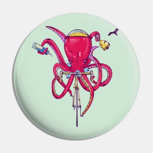 Octopus riding a bike Pin