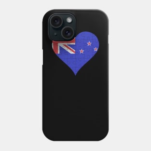 New Zealander Jigsaw Puzzle Heart Design - Gift for New Zealander With New Zealand Roots Phone Case