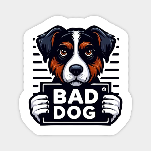 Bad Dog Illustrated Mug Shot Magnet by Shawn's Domain