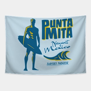 Punta Mita Surfer silhouette Vintage Tapestry