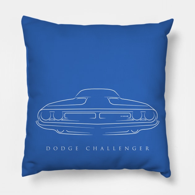 1971 Dodge Challenger - stencil Pillow by mal_photography