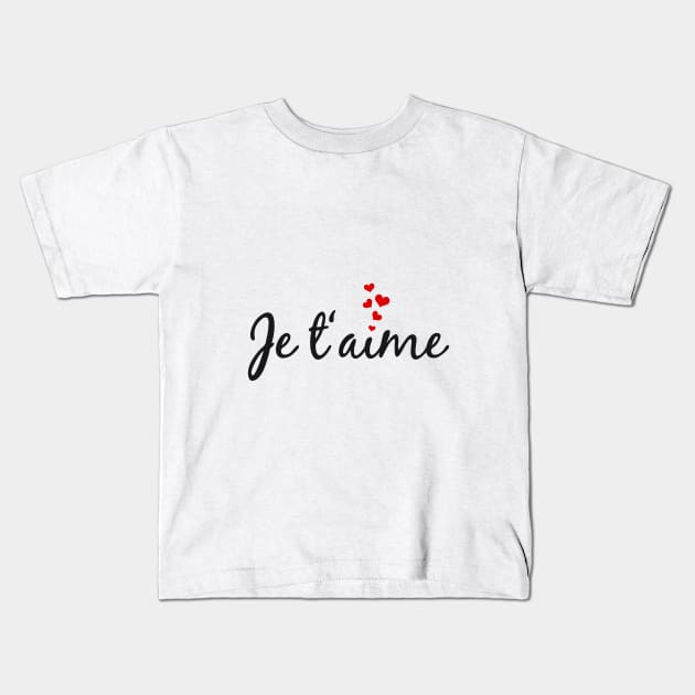 Ubarmhjertig Natura indendørs Je t'aime, I love you, French word art with red hearts - Love - Kids T-Shirt  | TeePublic