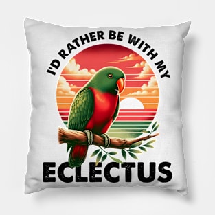 Parrot Vintage I'd Rather Be With My Eclectus Parrot Bird Pillow