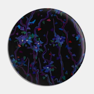 Blossoming veins of the dark neon world Pin