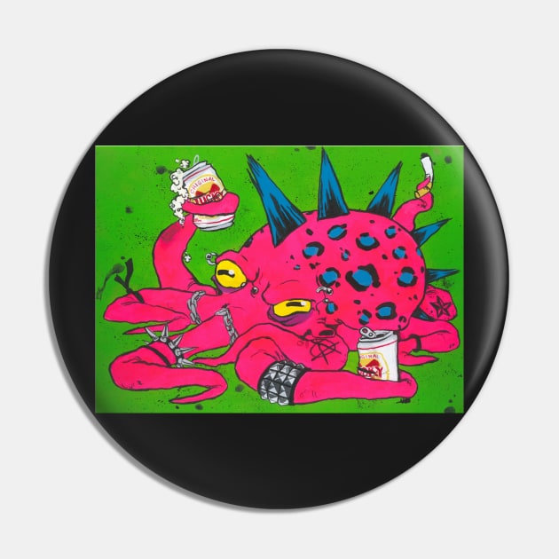 Punkrocktopus Print Pin by MonsteressJace