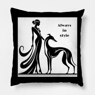 Greyhound Glago Alays In Style Art Deco Pillow