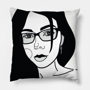 Girl with glasses Pillow