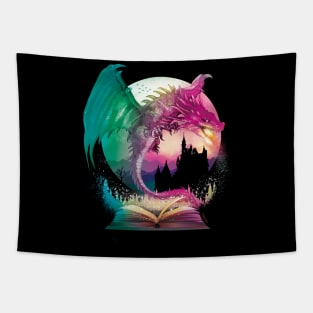 Fantasy Dragon With Fire Tapestry