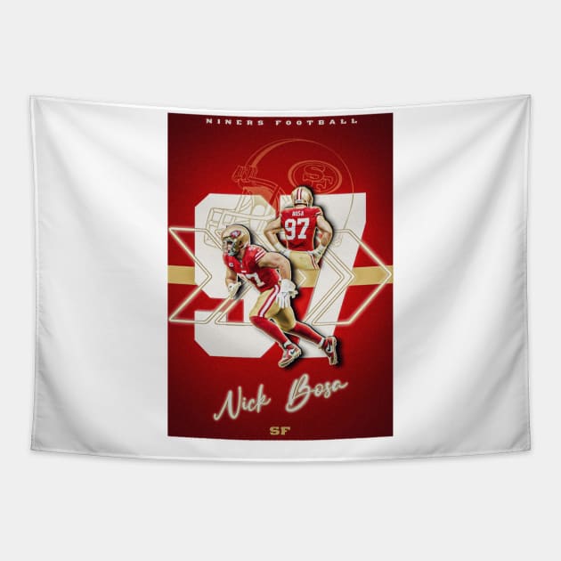 Nick Bosa 97 Tapestry by NFLapparel