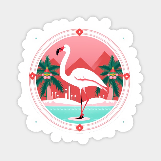 Flamingo Flock Sunset, Love Flamingos Magnet by logiamerch