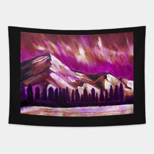 Twilight night sky mountain range - pretty Tapestry