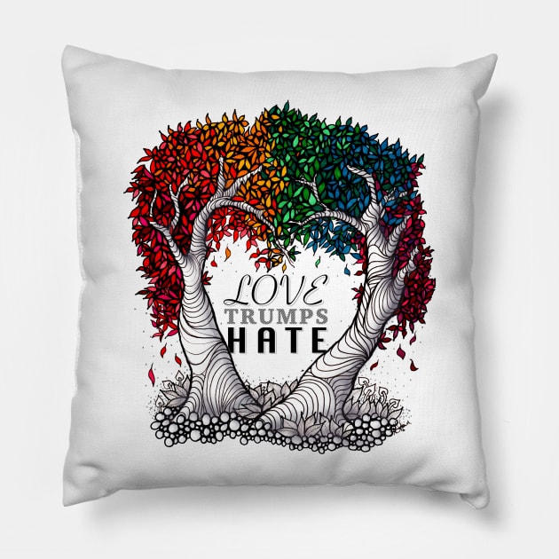Love trumps hate Pillow by selandrian