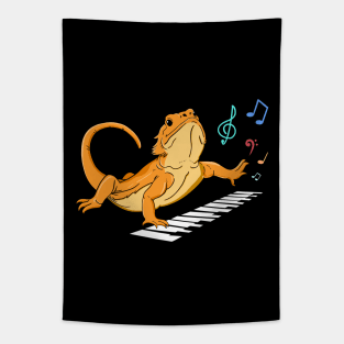 Bearded Dragon Music Piano Player Musician Tapestry