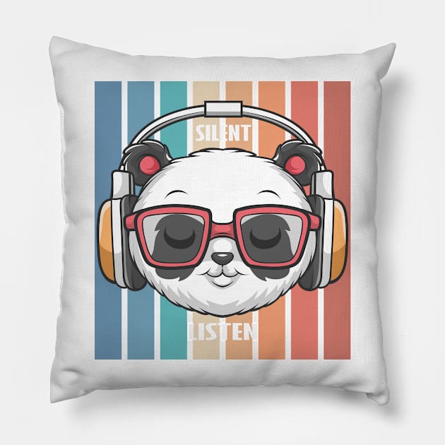 Panda head Pillow by Evgeny