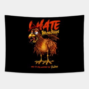 I hate Mondays Funny chicken Tapestry