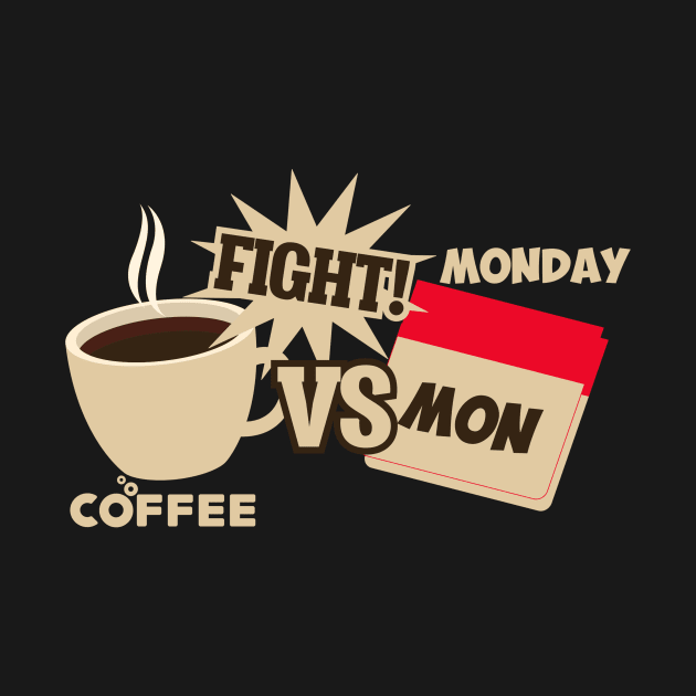 Coffee Versus Monday Fight! Funny Coffee Office by theperfectpresents