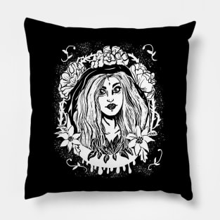 Moon Maiden Druidess Gothic Forest Witch Pillow