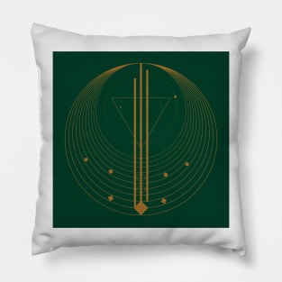 Green gold Christmas elegant pattern geometric Pillow