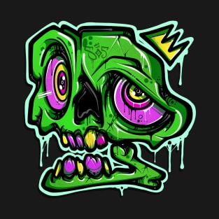 Green Graffiti Skull T-Shirt