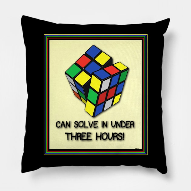 RUBIKS CUBE FOR THE PUZZLED PUZZLER Pillow by PETER J. KETCHUM ART SHOP