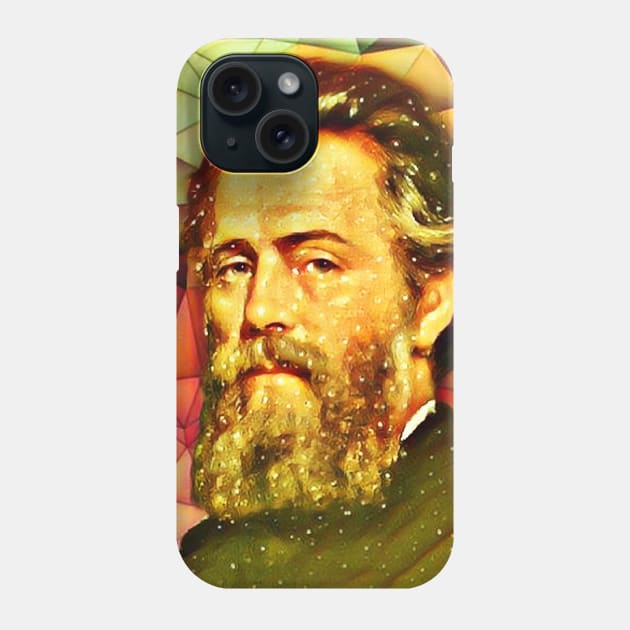 Herman Melville Snowy Portrait | Herman Melville Artwork 9 Phone Case by JustLit