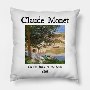 On the bank of Seine by Claude Monet Pillow