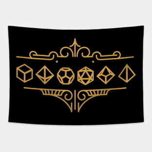 Golden Dice Set Ornament Tabletop RPG Addict Tapestry