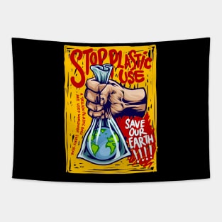 Stop plastic use Tapestry