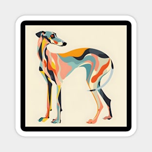 70s Greyhound Vibes: Pastel Pup Parade Magnet