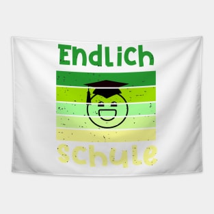 Endlich Schule Smile Emoji Schulbeginn T shirt Tapestry