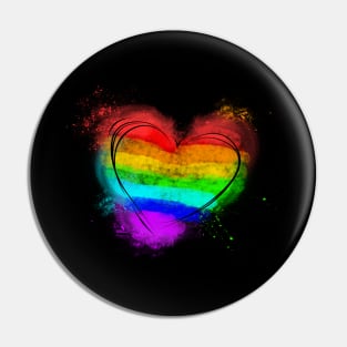 colorful Rainbow Heart Pin