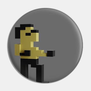 8-bit Bruce Lee Fighting in 3D Pin