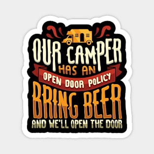 Funny Campfire Beer Drinking Design RV Camping Gift Magnet