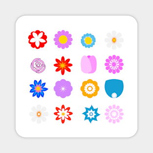 Colored flowers vector illustration for logo, icon or design element Magnet