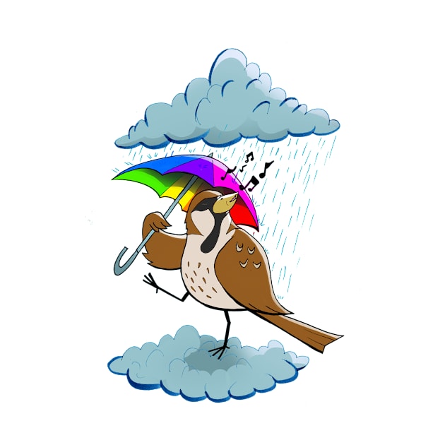 little sparrow under rain by carrillo_art_studios