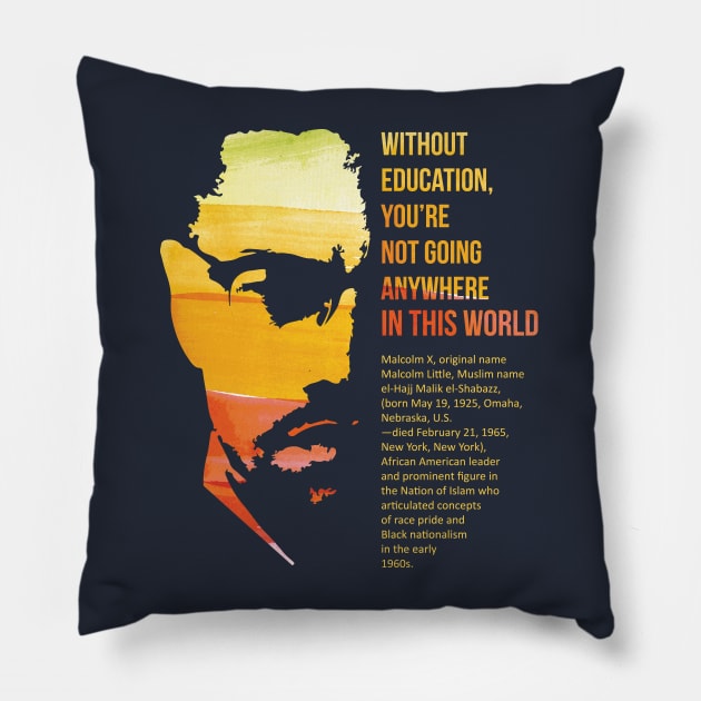 Black History Studies Quote Pillow by ZUNAIRA