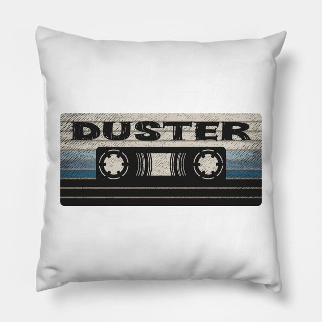 Duster Mix Tape Pillow by getinsideart