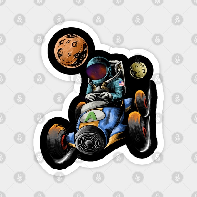 ASTRONAUT GOKART Magnet by AWANG ART STUDIO